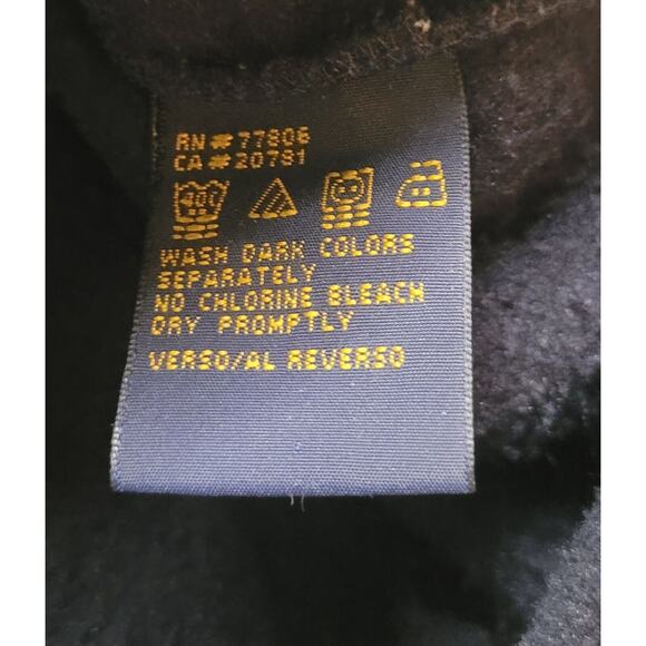 VTG 90s Tommy Hilfiger Men’s XL Navy Blue Full Zip Fleece Jacket Crest Logo - Picture 6 of 6